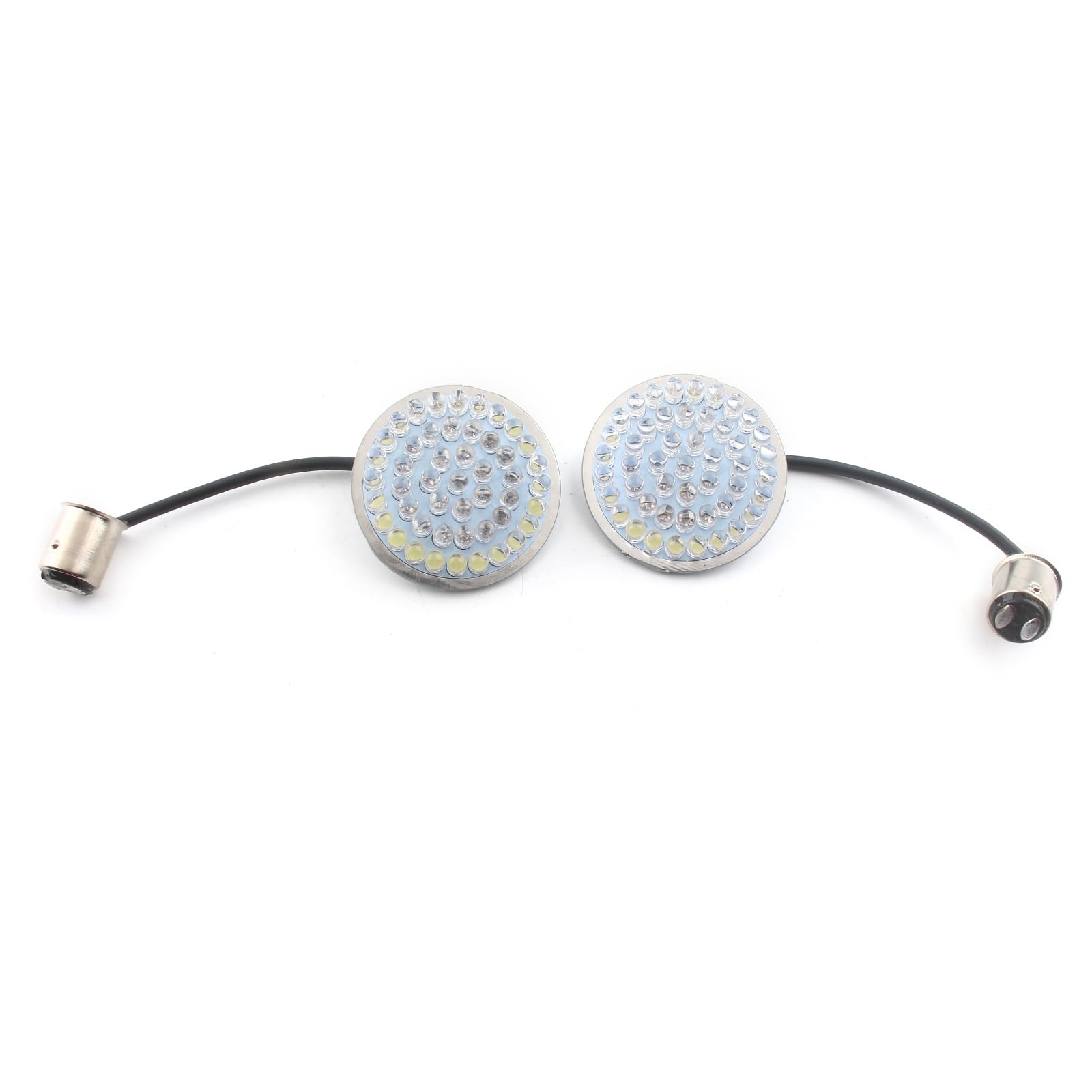 2 Zoll LED-Blinker 1157 Bullet, bernsteinfarbene Blinker, weiße Laufbirnen, kompatibel mit Harley Touring Dyna Softail Sportster Tri Glide