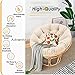 SRHWBF Overstuffed Papasan Chair Beige Cushion Round Papasan Cushion Soft Hanging Egg Hammock Chair Pads for Balcony Patio Garden Outdoor Or Indoor (No Chair) (50cm(19.68inch))