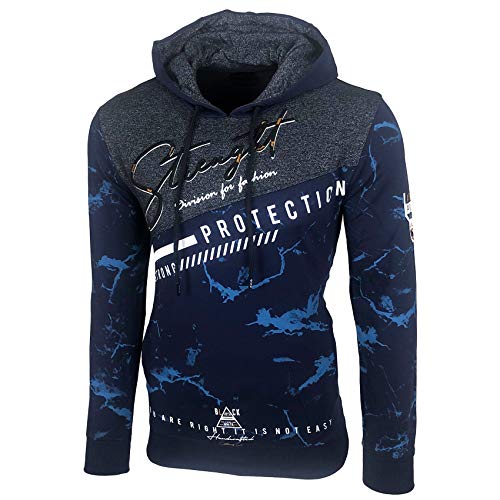 Preisvergleich Produktbild Baxboy Herren Pullover Hoodie Sweatjacke Longsleeve Sweatshirt Jacke Langarm Kapuzenpullover Hoody Sweater 2628, Farbe:Marine, Größe:XL