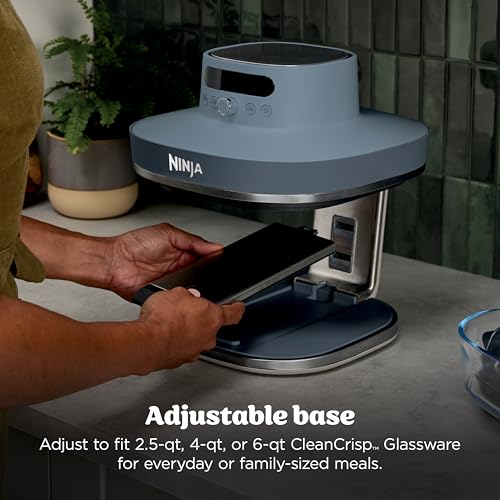 Image of Ninja Crispi Pro 6-in-1 Glass Air Fryer | 450F, Nontoxic, 6qt & 2.5qt Containers & Lids | Microwave, Freezer, Dishwasher Safe | Max Crisp, Air Fry, Bake, Roast, Recrisp, Dehydrate |Cyberspace AS101CY