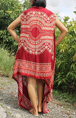 Full Funk Bohemian Sleeveless Robe Scarf Shawl Shirt African Dashiki Printed Rayon3