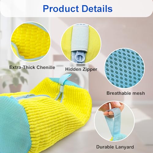 Cilkus Shoe Washing Machine Bag 2 Pack Reusable Laundry Shoe Bag with Zipper for Sneakers and Tennis Shoes, 360 Deep Cleaning, Washer and Dryer Safe Includes Bonus Shoe Bags by Cilkus - Image 4