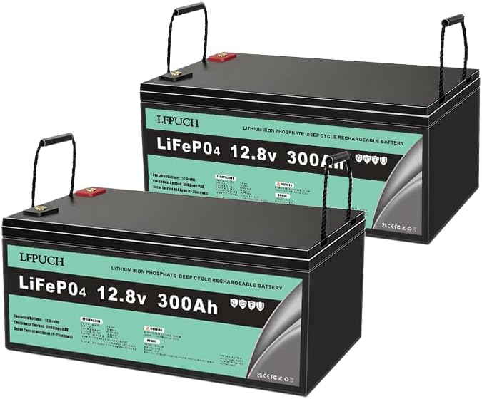 LiFePO(24V)-LiFePO4 Battery 24V(25.6V) 300Ah Lithium leisure battery, Lithium Iron Phosphate Battery for RV, Boat, Marine, Solar System,etc.(2 packs in series)