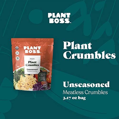 Plant Boss Unseasoned Plant Crumbles | Organic Meatless Crumbles | 18G Protein Per Serving | Soy-Free | 3.17 Oz Bag | Pack Of 6 #TOP1