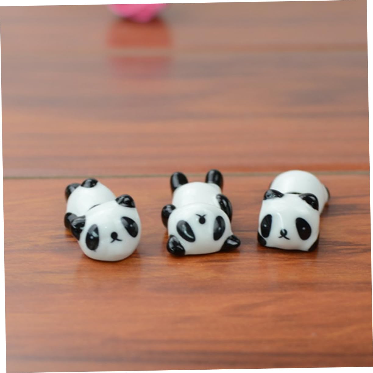 Repose-Baguettes, Supports pour Baguettes de Restaurant, Motif Panda en céramique, Lot de 6, Noir et Blanc, 14,7 x 7,6 x 7,6 cm
