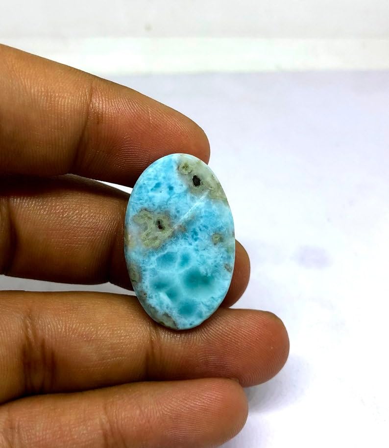 Larimar naturel ovale de qualité gemme pour création de bijoux d'exception - 5
