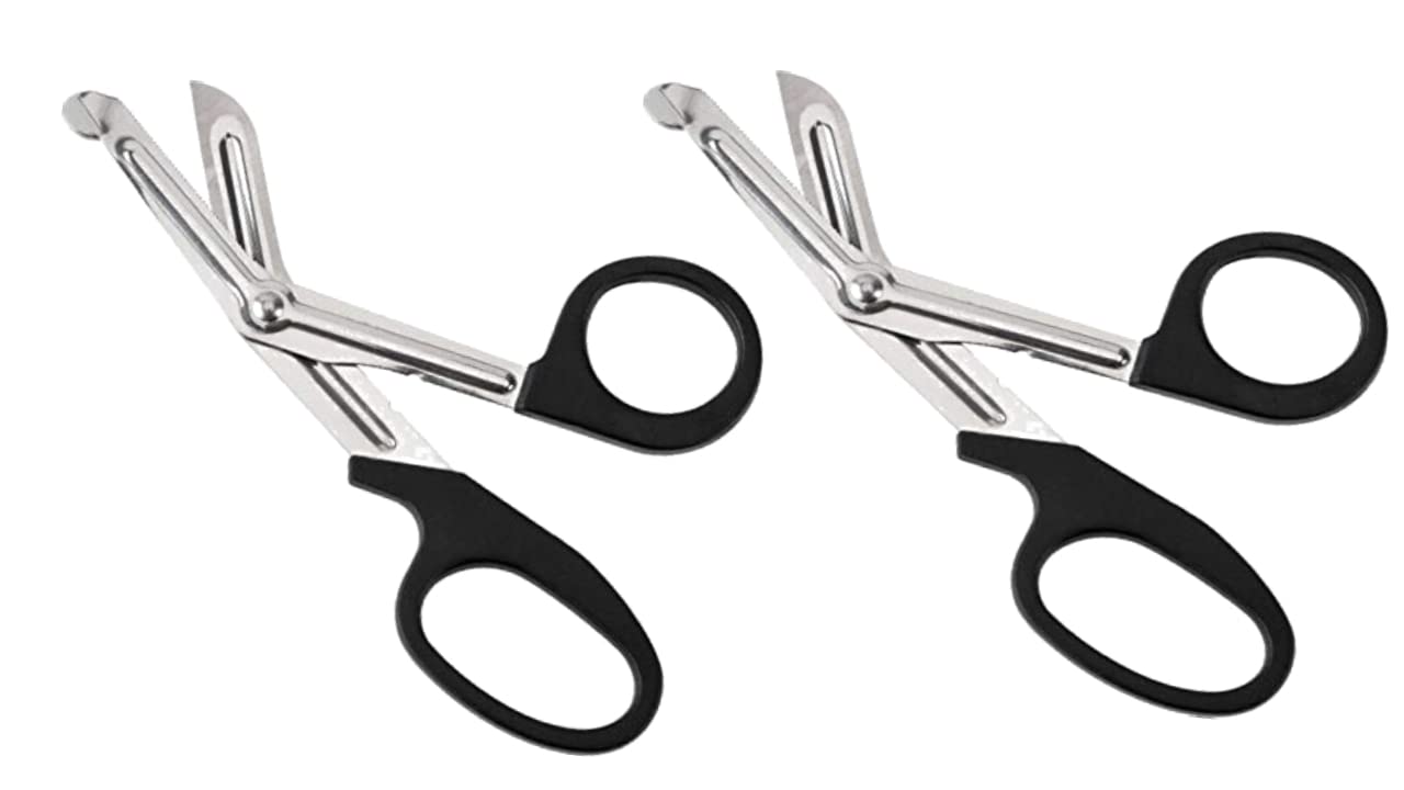 RILEKH EMT SHEARS PACK OF TWO (TAPE CUTTING SCISSOR) Stainless Steel Bandage Scissors for Surgical, Medical & Nursing Purposes - Sharp Curved Scissor for EMS, Doctors, Nurses, Cutting Bandages (B0BLC253P7) Amazon Price History, Amazon Price Tracker