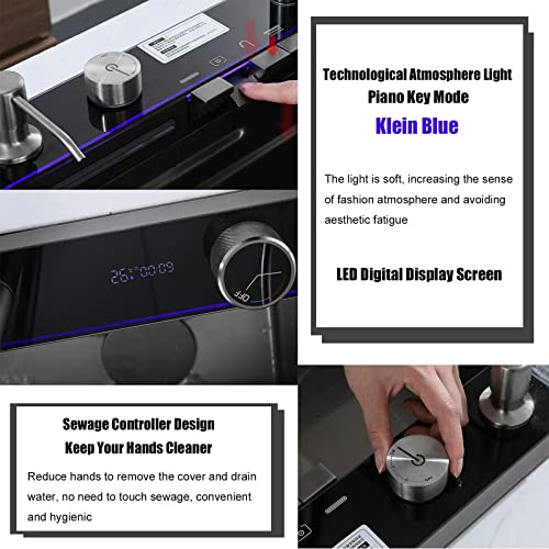 Qwpdwa Single Bowl Kitchen Sink 304 Stainless Steel Undermount Black Nano Flying Rain Waterfall Farmhouse Sink With Multifunctional Digital Display And Sink Accessories（29.5 * 18.1 * 8.7In） #TOP2