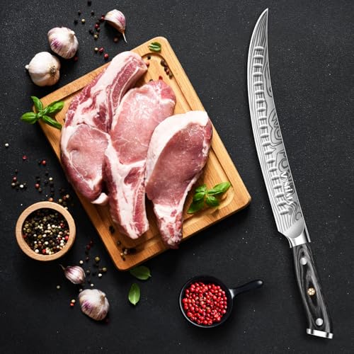 MOSFiATA Butcher Boning Knife, 10.5 inch Sharp Filleting Knife German EN1.4116 Stainless Steel for Meat and Fish Kitchen Knife with Ergonomic Handle Gift Box - Image 2