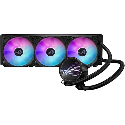 ASUS ROG RYUO III 360 ARGB All-in-one AIO Liquid CPU Cooler 360mm Radiator, Asetek 8th gen Pump Solution, Anime Matrix™ LED Display and ROG AF 12S ARGB Fan.