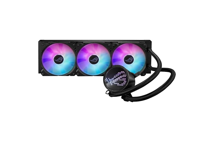 ASUS ROG RYUO III 360 ARGB All-in-one AIO Liquid CPU Cooler 360mm Radiator, Asetek 8th gen Pump Solution, Anime Matrix™ LED Display and ROG AF 12S ARGB Fan. - RYUO III|Matrix LED Display - 360mm|Black