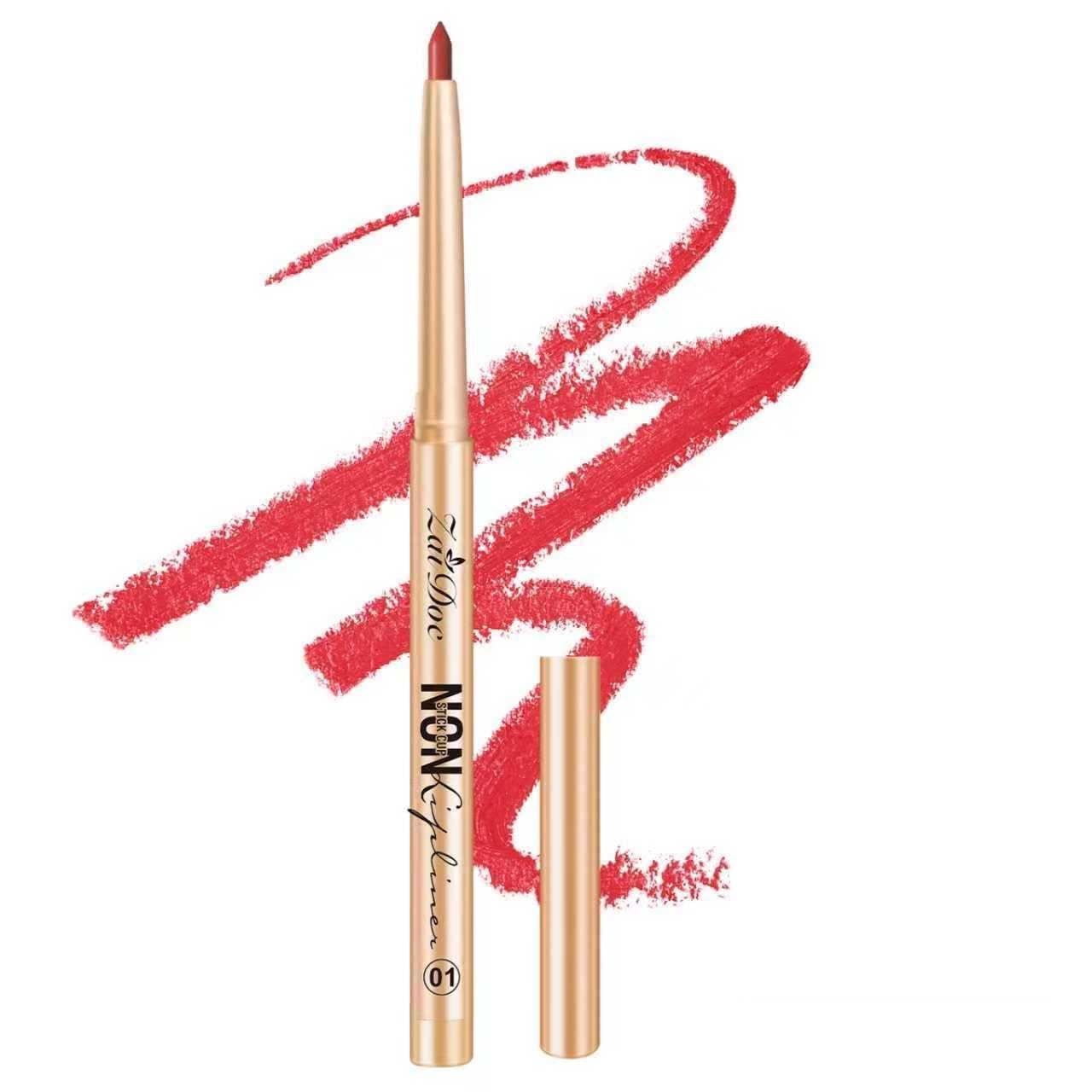 Lip Liner Pencil, Long-Lasting Creamy Lip Liner, Non-Feathering with Rich Pigmented Color, No Sharpener Needed, Shades for Daily/Party, Gift for Makeup Lovers, 0.2g (#01)