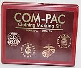 Com-Pac Clothing Marking Kit - Rubber Stamp Letters, Handles, Ink & Pads, Mirror, Case