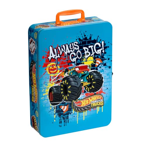 Theo Klein 2557 Hot Wheels Maletín de Colección Monster Truck de Metal | Maletín para hasta 8 vehículos | con asa de Transporte | Producto con Licencia Oficial | Juguete para niños a Partir de 3 años