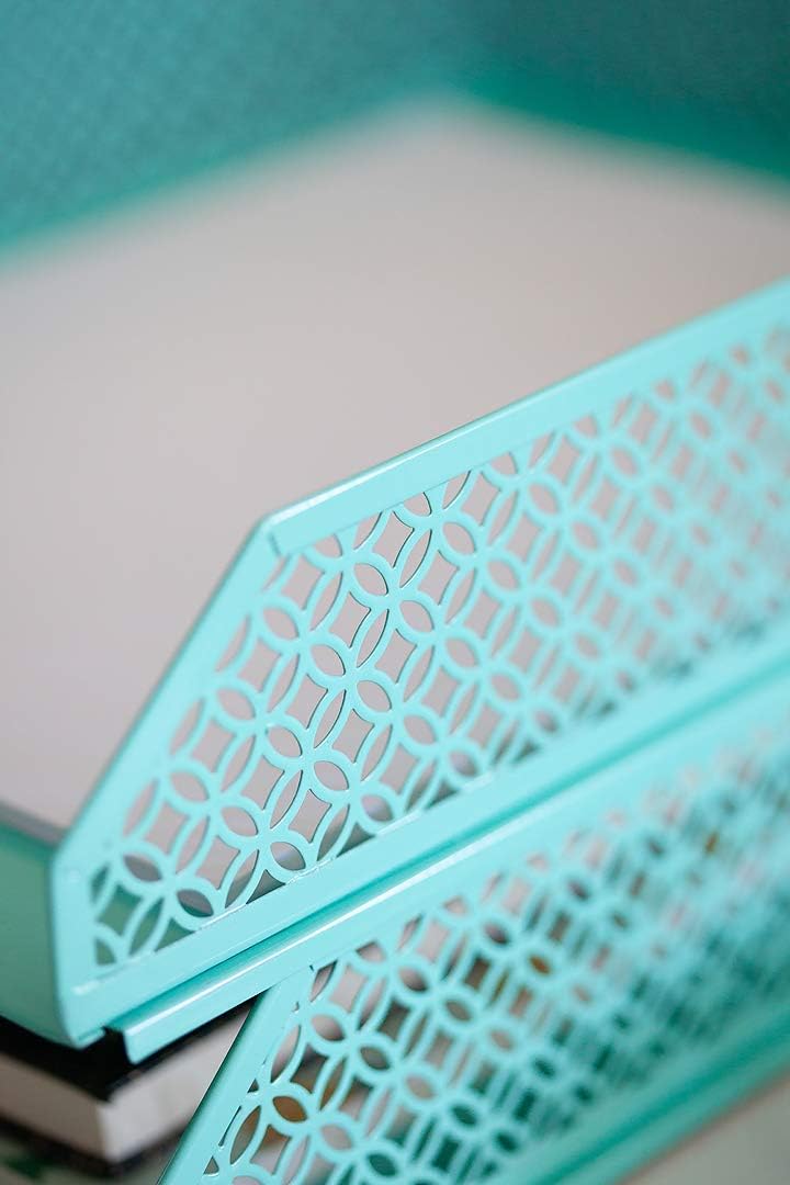 Blu Monaco Desk Organizer Office Accessories Set - Desk Set - Mail Organizer, Letter Sorter, Pen Case, and Sticky Note Holder - Organizes All of Your Office Supplies 6 Piece