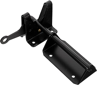 1 Set Self-Locking Gate Latch Heavy Duty Swinging Door Latch Fence Gate Lock with Fasteners Hardware Automatic Gravity Lever Latch for Pool Yard Garden Steel Black