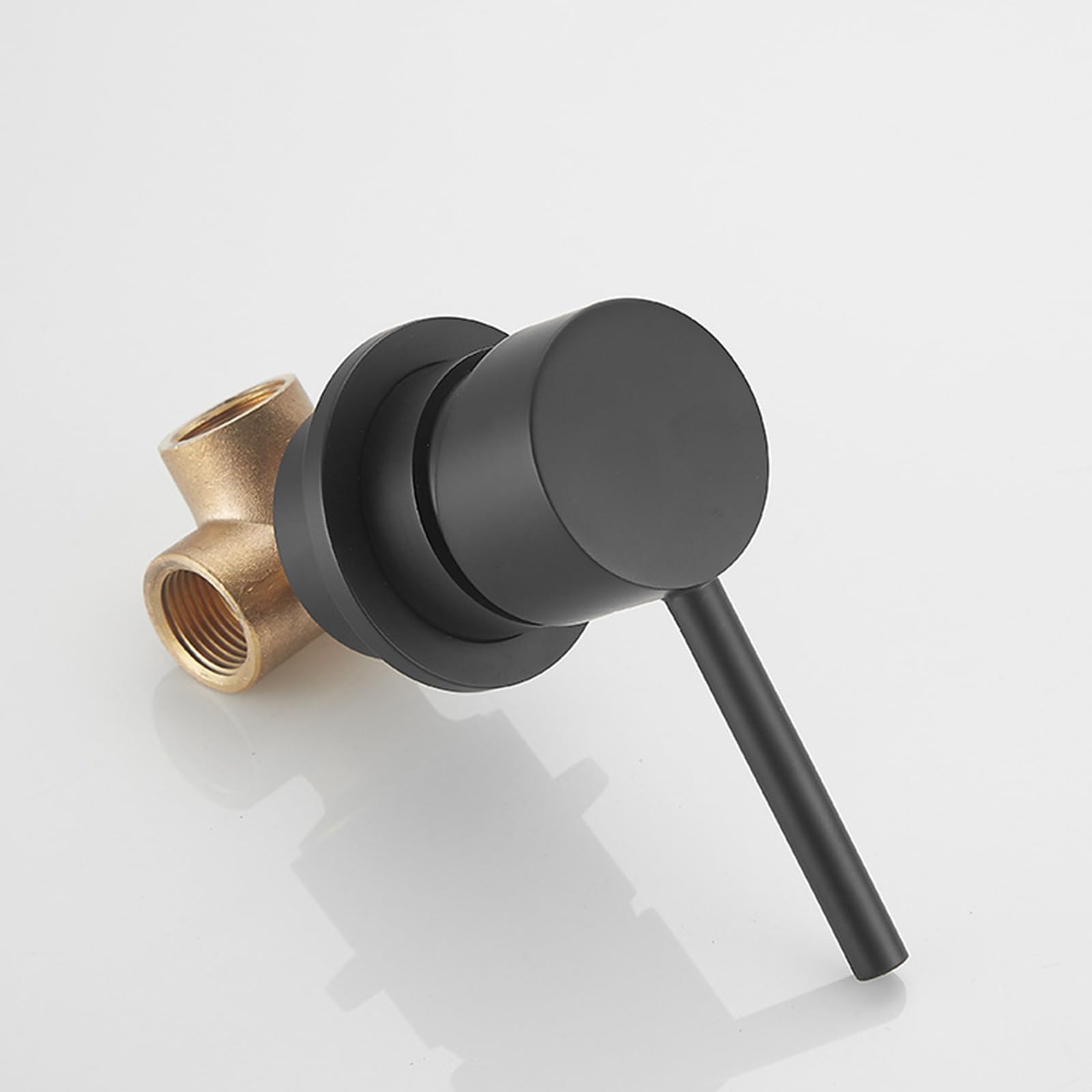BiaoTeng Grifo de Lavabo Empotrado Pared Grifo Lavabo Techo Monomando Frío y Calor Latón Grifo Baño Empotrado Negro