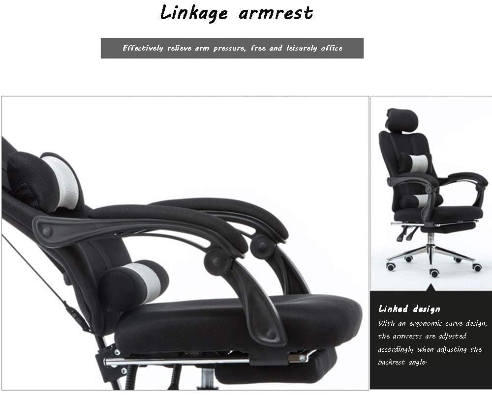 krzesło biurowe E-sport Krzesło Wykonawcze krzesło obrotowe Podnośnik z podnóżkiem Krzesło obrotowe z siatki Ergonomiczne rozkładane krzesło biurowe z wysokim oparciem (kolor: szary) needed