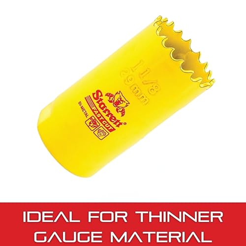 Miniatura 9 de Starrett FCH0334-G - Sierra de agujero recto de corte rápido bimetálica con dientes HSS resistentes a la abrasión, ideal para cortar metal, acero y