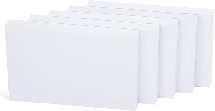 Mintra Office Index Cards White Blank 5pk 5pks of 100, 3in x 5in - Notecards, Flashcards for School and Studying, Bulk Pack of Note Cards for Presentations, Public Speaking