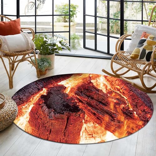 Tapis de salon acoustique et isolant phonique rond effet 3D - 5