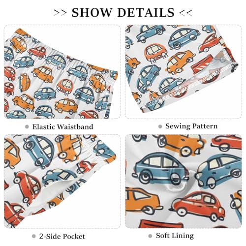 ALAZA Graffiti Painting Car Pajama Shorts Sleep Shorts Pant Lounge Pajama Bottoms Elastic Waist with Pockets3