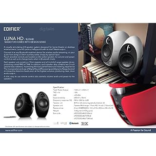 Edifier E25HD Luna Eclipse Enceintes Bluetooth 4.0 avec télécommande Rouge - Les Beatles, Paul McCartney, John Lennon, RIngo Starr, George Harrison Edifier E25HD Luna Eclipse Enceintes Bluetooth 4.0 avec télécommande Rouge – Image 7