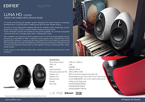 Edifier E25HD Luna Eclipse Enceintes Bluetooth 4.0 avec télécommande Rouge - Les Beatles, Paul McCartney, John Lennon, RIngo Starr, George Harrison Edifier E25HD Luna Eclipse Enceintes Bluetooth 4.0 avec télécommande Rouge – Image 8