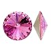 SWAROVSKI Crystal, 1122 Rivoli Fancy Stones 12mm, 4 Pieces, Rose Foiled