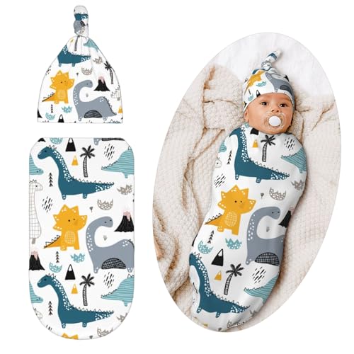 Image of Jarverce Swaddle Blanket for Baby, Soft Sleeping Bag, Swaddling Sack for Newborn Unisex Baby Stuff, Dinosaur