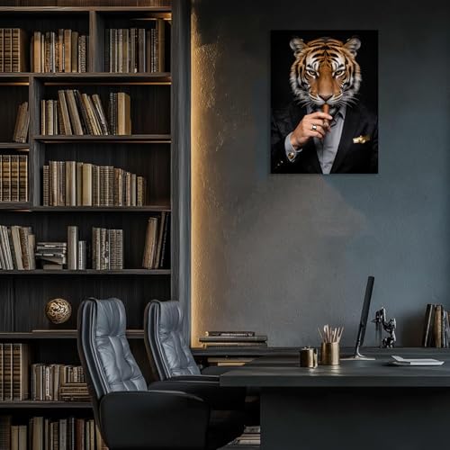 Affiche de tigre drôle décoration murale de bureau chic - 3