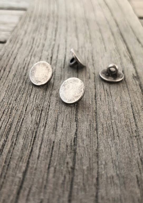 Zilveren antieke metalen knopen mooi patroon oogknopen plat metalen knopen (5 stuks