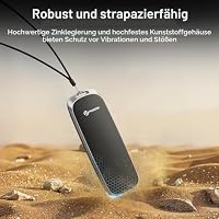 PHIXERO P10PRO Externe Tragbare NVMe SSD 512GB, Bis zu 1050MB/s, USB 3.2 Gen2, Inklusive 2-in-1 USB C Kabel, Externe Festplatte Portable SSD für iPhone 15/16 PRO/Android/Mac, Schwarz – Ansicht 3