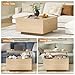 FABATO Lift Top Coffee Table, Wood Square Coffee Table with Storage, Farmhouse Coffee Tables with Hidden Storage Compartment, Center Table with Lifting Tabletop for Living Room, Home Office, Natural