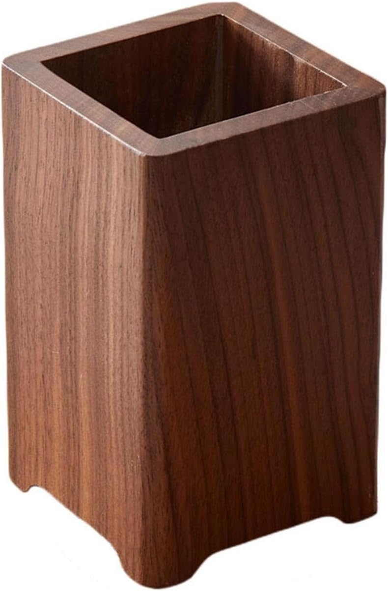 EPASHA Portalápices de Escritorio único, portalápices de Madera, portalápices de Madera, Caja de Almacenamiento de Escritorio, portalápices de Madera Maciza for la Escuela y el hogar
