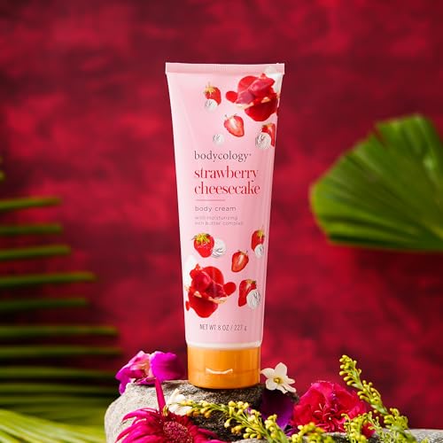 Image of Bodycology Strawberry Cheesecake Body Cream | Shea Butter, Cocoa Butter, Jojoba Oil | Paraben & Phthalete Free | Long-Lasting Hydration, Moisturises, Improves Skin Textures - 227g (Pack of 1)
