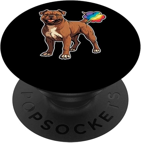Miniatura 1 de American Bully Cute Pet Bulldog - Dog Breed Rainbow Fart PopSockets Standard PopGrip