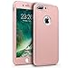 Produktbild kompatibel mit iPhone 7 Hülle,iPhone 8 Hülle,Handyhülle 360 Grad Full Body Cover Vorne und Hinten Schutz Schutzhülle TPU Hülle Tasche Case mit Panzerglas Schutzfolie für iPhone 7/8,Rose Gold