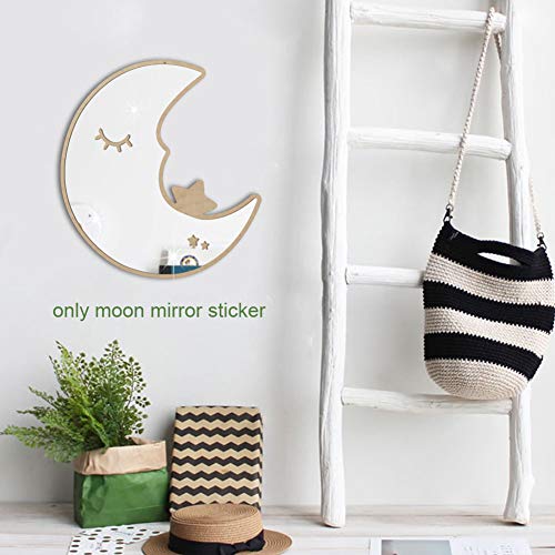 Zekui Silver Moon Wall Stickers Moon Shape Hang Mirror Home Decor Kids Bedroom Removable Acrylic Mirror Wall Decals Diy Art Decal #TOP6