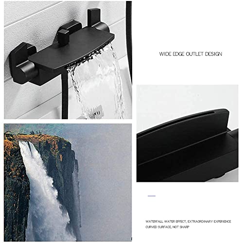Mitigeur de baignoire avec accessoire de douche robinets de bain cascade noir