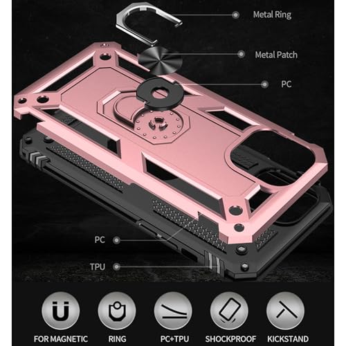 Coque iPhone 12 Pro Max béquille mains libres pour appels vidéo or rose