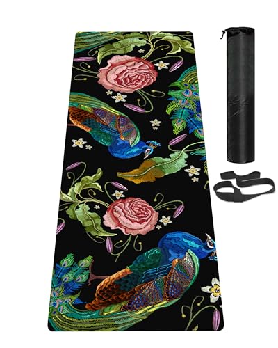 LaiEr Yoga Mat, Non-Slip Eco Friendly Exercise Mat with Carrying Strap, Thick Exercise and Exercise Mat for Yoga, Pilates and Fitness (183cm x 61cm x 6mm)