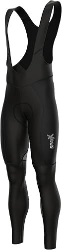 Sparx - Mallas térmicas para ciclismo de invierno para hombre, con pechera acolchada y alta visibilidad