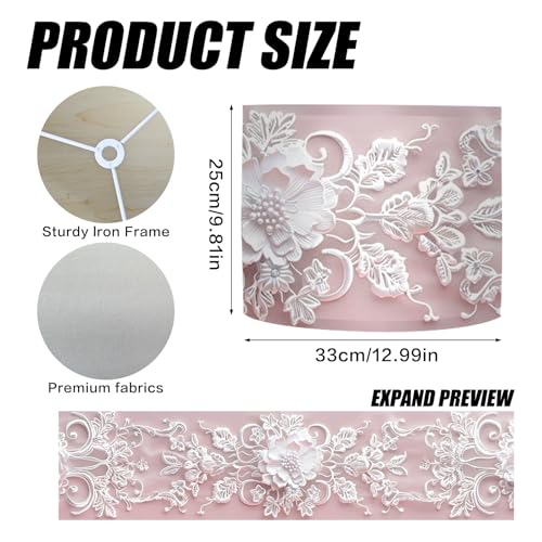 Image of Nuxovilar Lamp Shades Set of 2, 13 inch Top x 13 inch Bottom x 10 inch High (Spider)