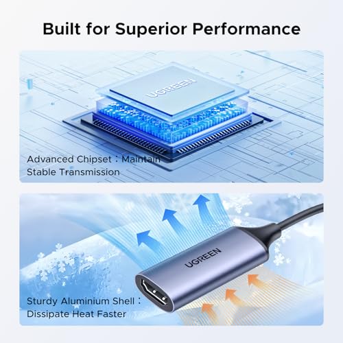 UGREEN Video Capture Card 4K HDMI to USB-A/USB-C HDMI Capture Card Full HD 1080P USB 2.0 Capture Video and Audio Recording for Gaming, Streaming, Teaching, Video Conference