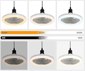 Kumandalı 3 Mod Işıklı ve Fanlı Zaman Ayarlı Ledli Lambalı Tavan Vantilatörü E27 Duy, Duya Takılabilen, Ayarlanabilir Fan Hızları, Zamanlayıcılı, Ortam Serinletici [Enerji Sınıfı A]
