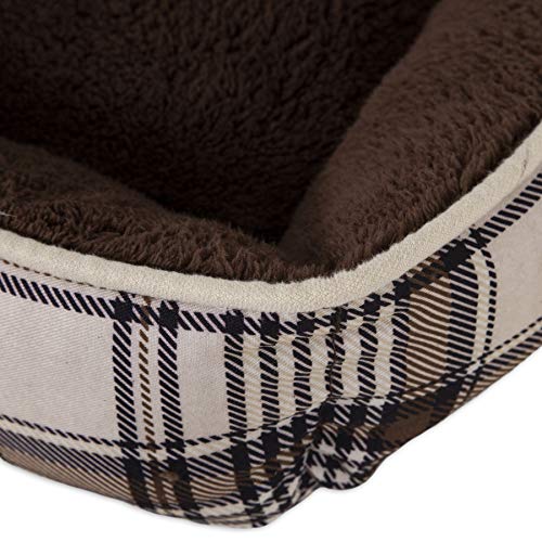 Aspen Pet 22X18 Rectangle Lounger Brown Plaid #TOP1