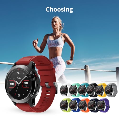 Correa silicona 22mm para Garmin Fenix 6 roja miniatura 6