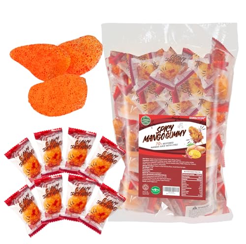 Sweet and Spicy Mango Flavored Gummy Candies Individually Wrapped Bulk 1lb