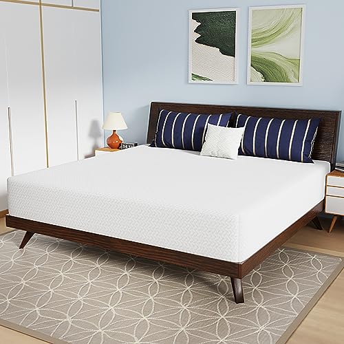Image of PayLessHere 12 Inch Bamboo Charcoal Cooling Gel Memory Foam Mattress in a Box /Medium-Firm Mattress /Fiberglass Free /Pressure Relief & Temperature Regulation /CertiPUR-US Certified,White King